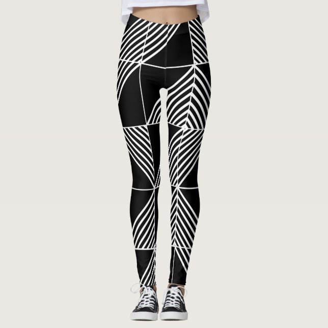 Legging Linhas Deco de Arte Negra (Frente)
