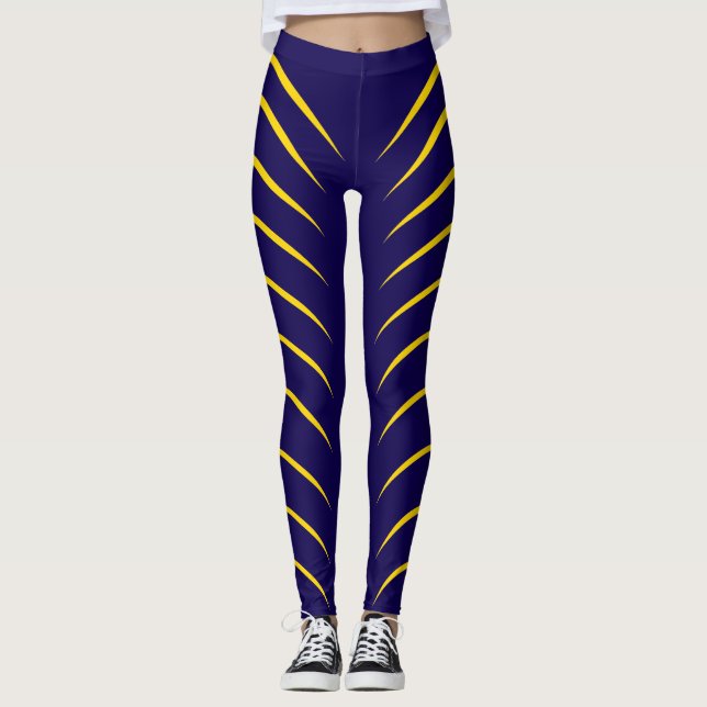 Legging Linhas Douradas E Cor Roxa (Frente)