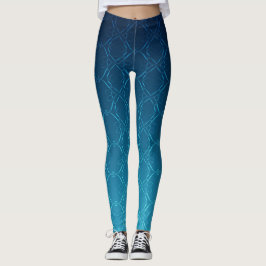 Legging Linhas Elegantes de Fluxo no Ombre Azul