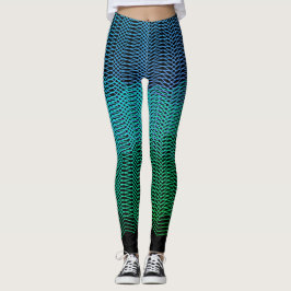 Legging Linhas Geométricas Abstratas Gradiente Azul no Pre