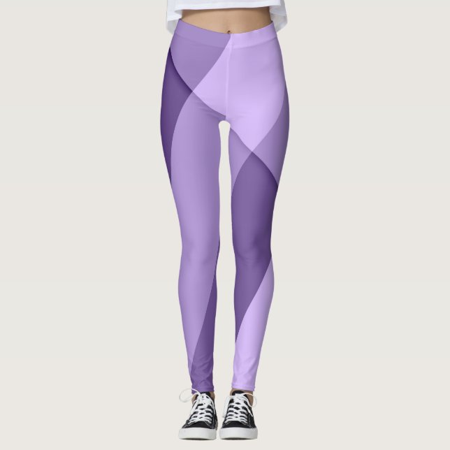 Legging Linhas geométricas roxas ultravioletas (Frente)