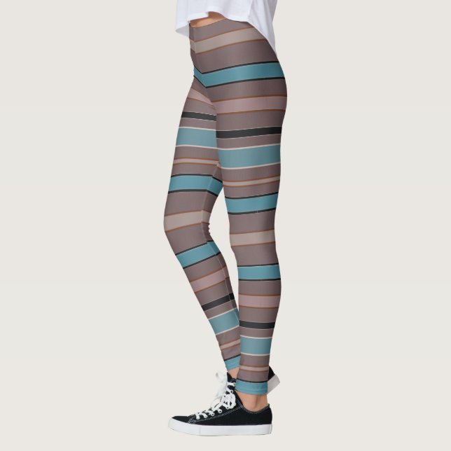Legging Linhas horizontais gráficas com cor feita sob (Esquerda)