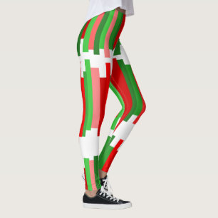 Legging Linhas intermitentes - Vermelho e Verde
