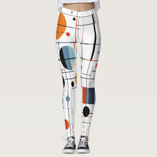 Legging Linhas Modernas Minimalistas Geométricas Abstratas