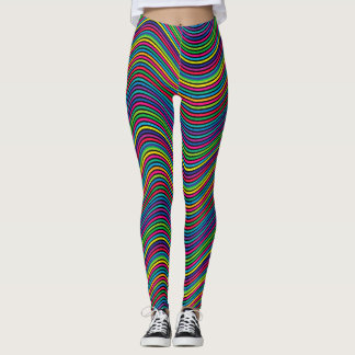 Legging Linhas onduladas decorativas de cor de Abstrato ar