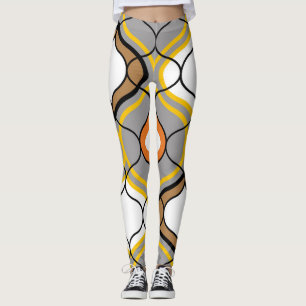 Legging Linhas onduladas, padrão geométrico sem costura.