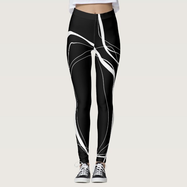 Legging Linhas pretas e brancas (Frente)