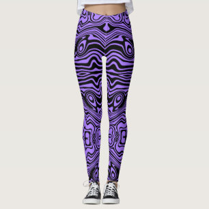 Legging Linhas Pretas e Roxas Adormecidas de abstrato - Pe
