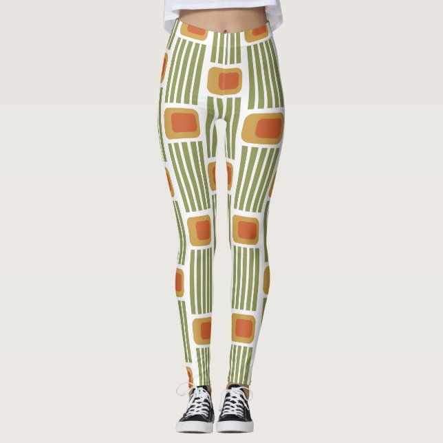 Legging Linhas verdes e caixas (Frente)