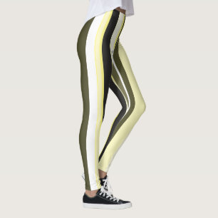 Legging Linhas Verticais Contemporâneas Amarelas Efetivas