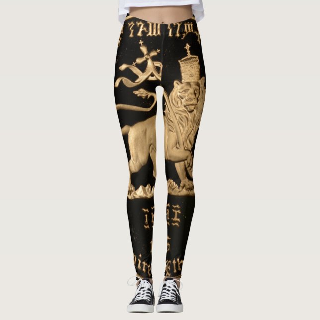 Legging Lion of Judah Ir - Rasta Gold Power yoga - (Frente)