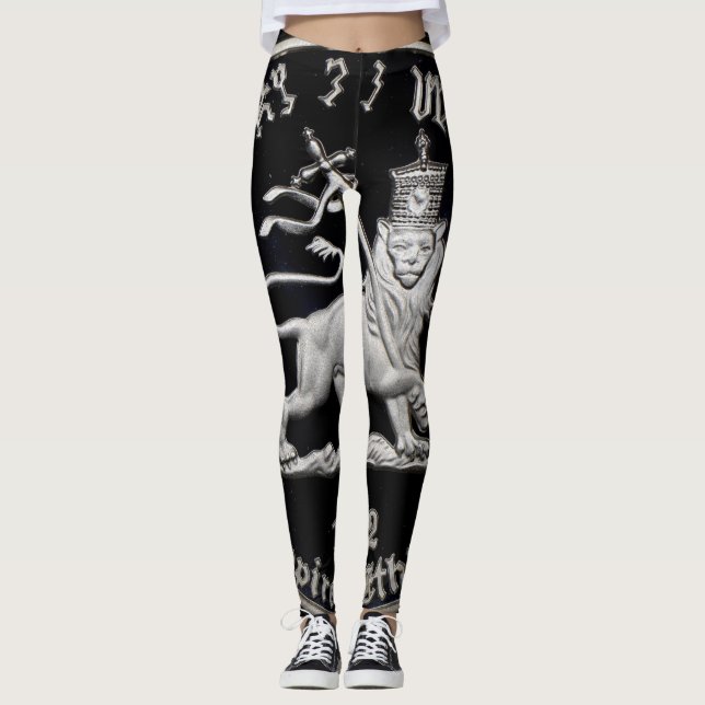 Legging Lion of Judah Ir - Rasta Silver Power yoga - (Frente)