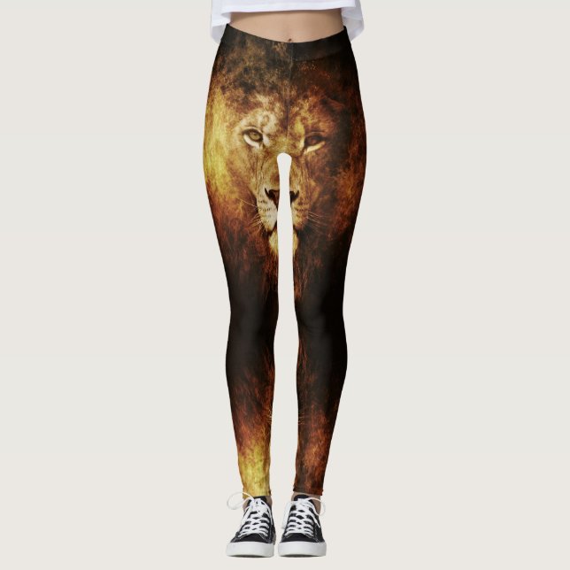 Legging Lion of Judah - Jah Rastafari Power yoga Ir (Frente)