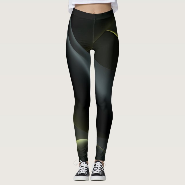 Legging Liquid Chrome Abstract: Dark Iridescence (Frente)