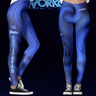 Legging Liquid Swirl Holográfico Neon Fitness 2026 Azul