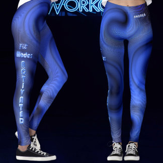 Legging Liquid Swirl Holographic Neon Fitness 2026 Blue 