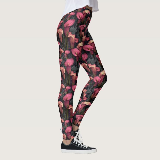 Legging Lírios Calla Atléticos Rosa Charme Melhores Presen (Direita)