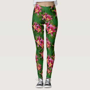 Legging Lírios com Olimpiadas rosa quente
