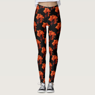Legging Lírios de Canna alaranjados