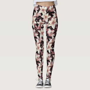 Legging Lírios em preto