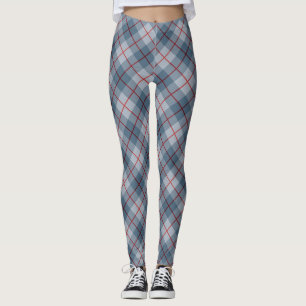 Legging Listra Azul-Vermelha da xadrez diagonal