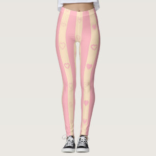 Legging Listra cor-de-rosa moderna do coração bonito