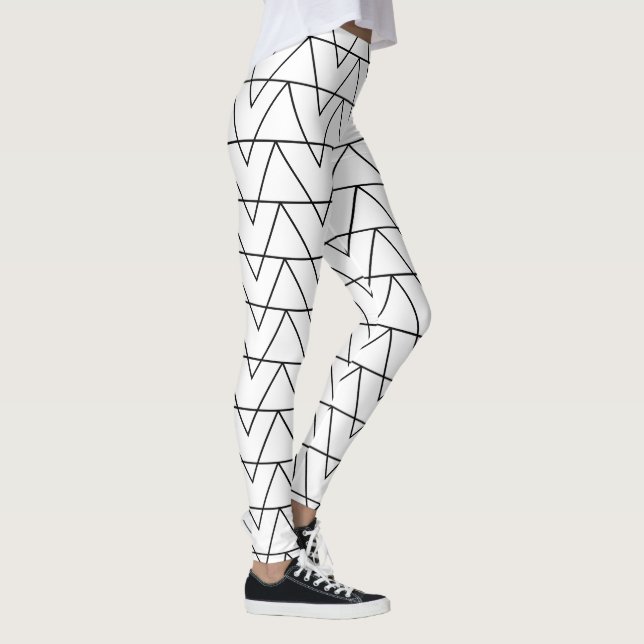 Legging Listra de Chevron Preto e Branco (Direita)