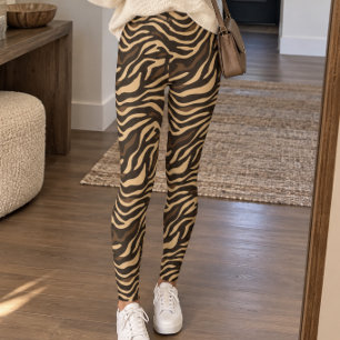 Legging Listra de Zebra Marrom