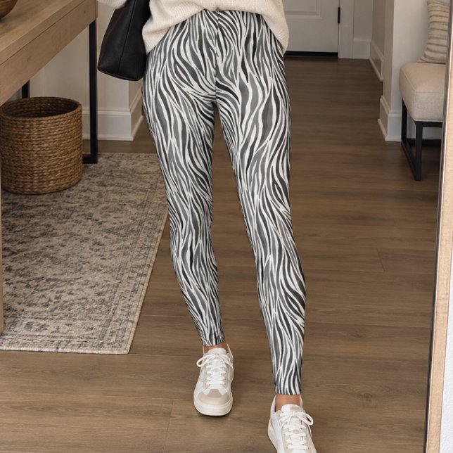 Legging Listra de Zebra Monocromática (Criador carregado)
