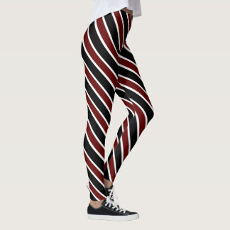 Legging Listra Diagonal Preta e Branca Burgundy Clássica