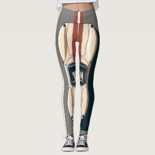 Legging Listra Minimalista de Carro de Corrida Retro