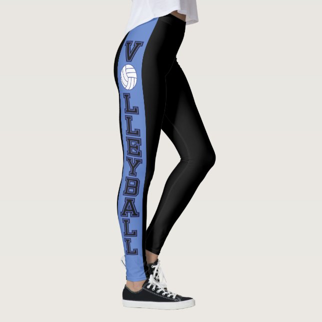 Legging Listra preta e azul com voleibol azul escuro (Direita)