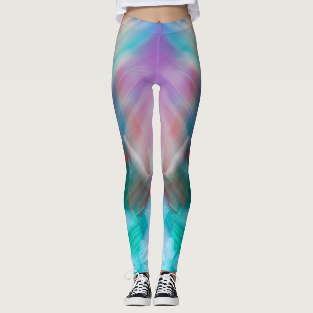 Legging Listra verde-azul listras abstrato negrito (Frente)