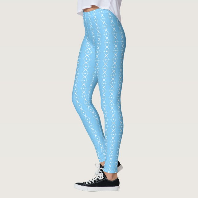 Legging Listrado Azul e Branco (Esquerda)
