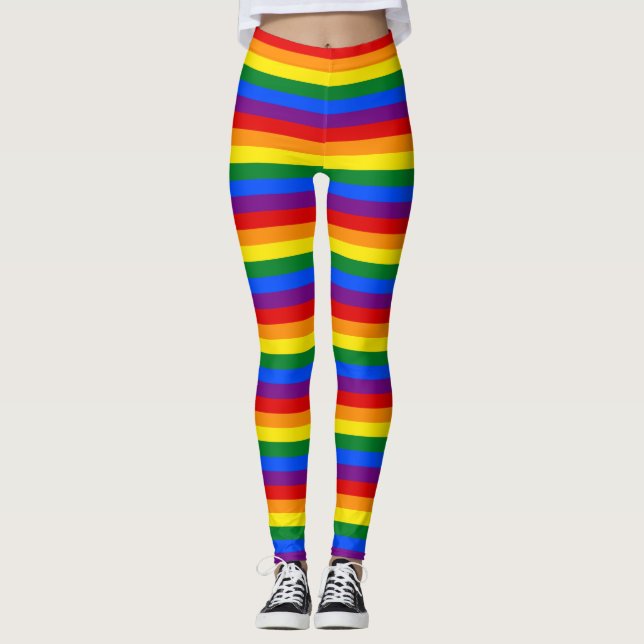 Legging Listrado de Arco-Íris (Frente)