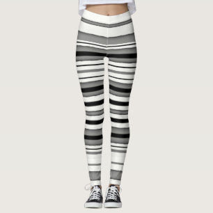Legging Listrado preto e branco
