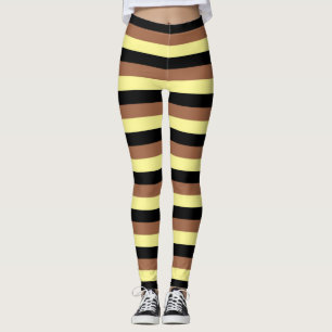 Legging Listras amarelas claras, pretas e castanhas