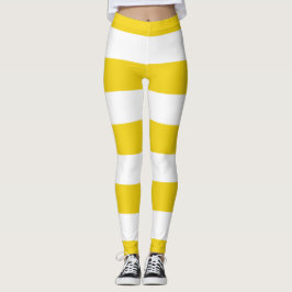 Legging Listras Amarelas, Listras Brancas, Padrões Lançado
