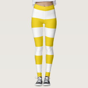 Legging Listras Amarelas, Listras Brancas, Padrões Lançado