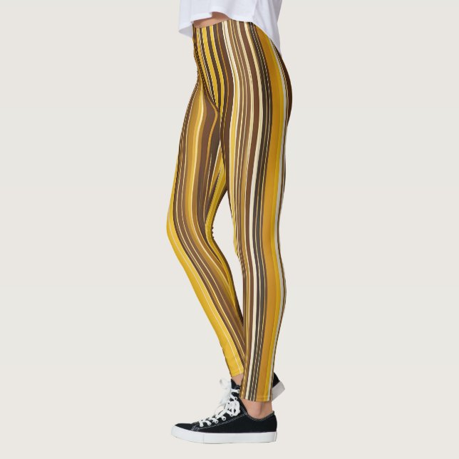 Legging Listras amarelas, ocre, marrons e brancas (Esquerda)