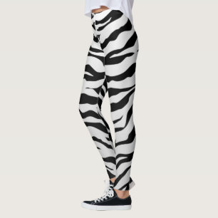 Legging Listras animais brancas e pretas dos tigres