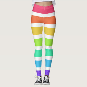 Legging Listras arco-íris brilhantes