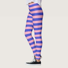 Legging Listras azuis e cor-de-rosa