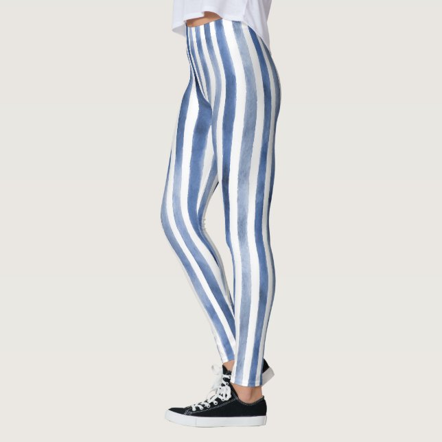Legging Listras Brancas Azuis (Esquerda)