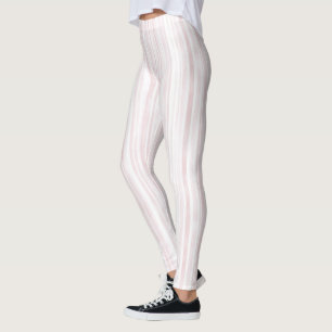 Legging Listras brancas cor-de-rosa esbranquiçadas