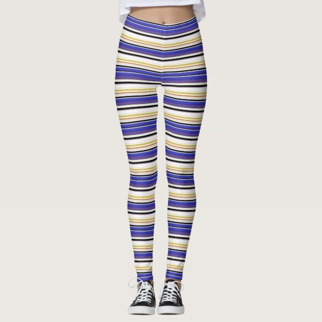 Legging Listras brancas e brancas (Frente)