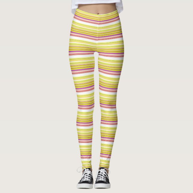 Legging Listras brancas e brancas (Frente)