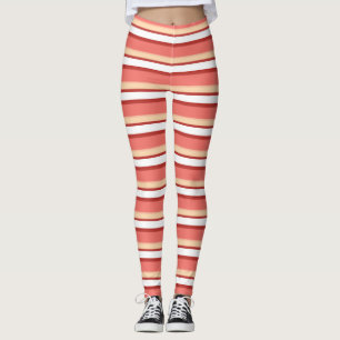 Legging Listras brancas e brancas, de cor rosa