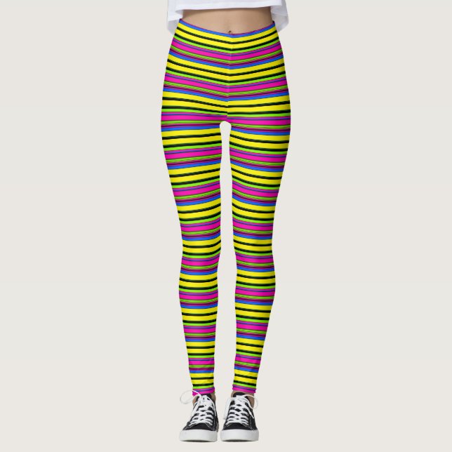 Legging Listras brancas e coloridas (Frente)