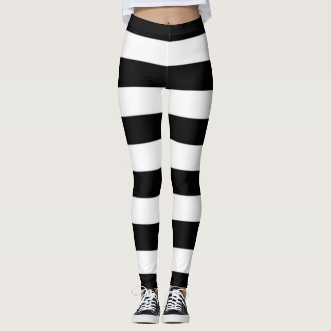 Legging Listras brancas e pretas (Frente)